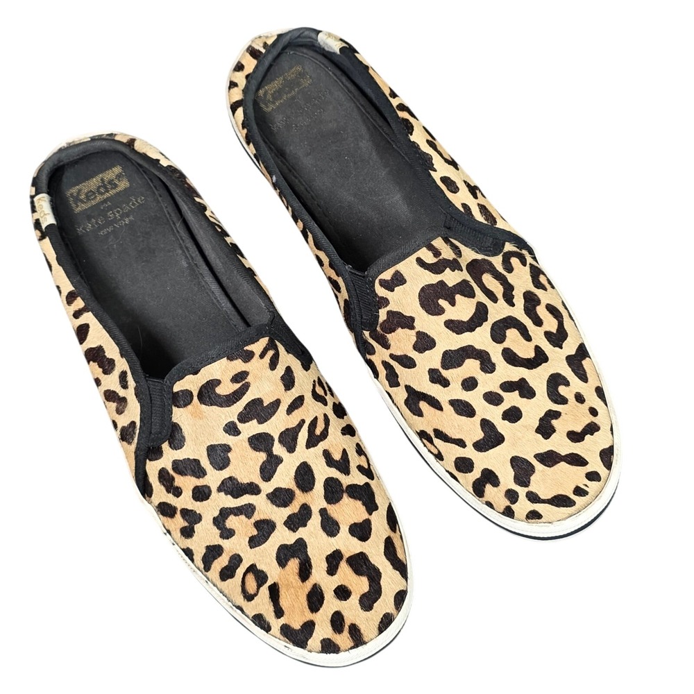 Keds Kate Spade Mule Leopard Calf Hair Slip On Sneakers Cheetah Animal Print 9.5